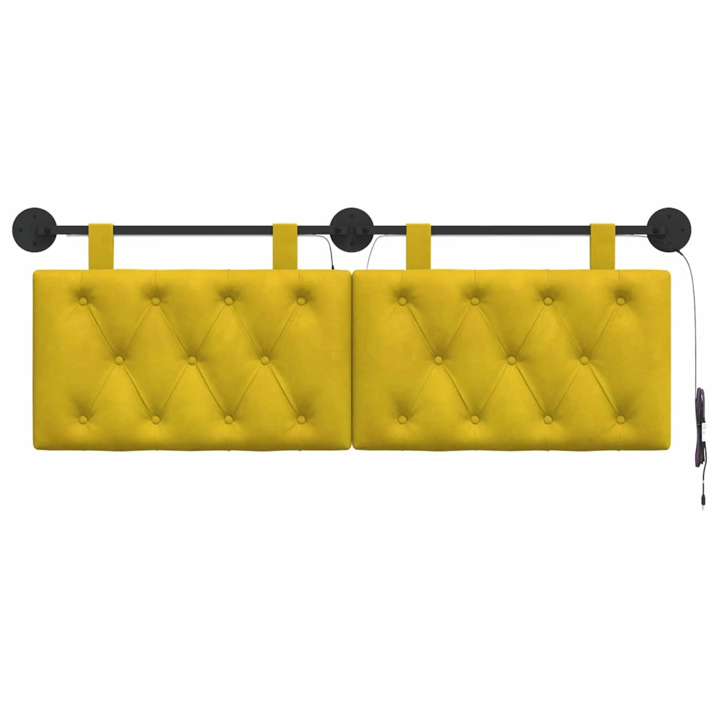 Testiera sospesa Con luce LED Giallo Velluto 3424644