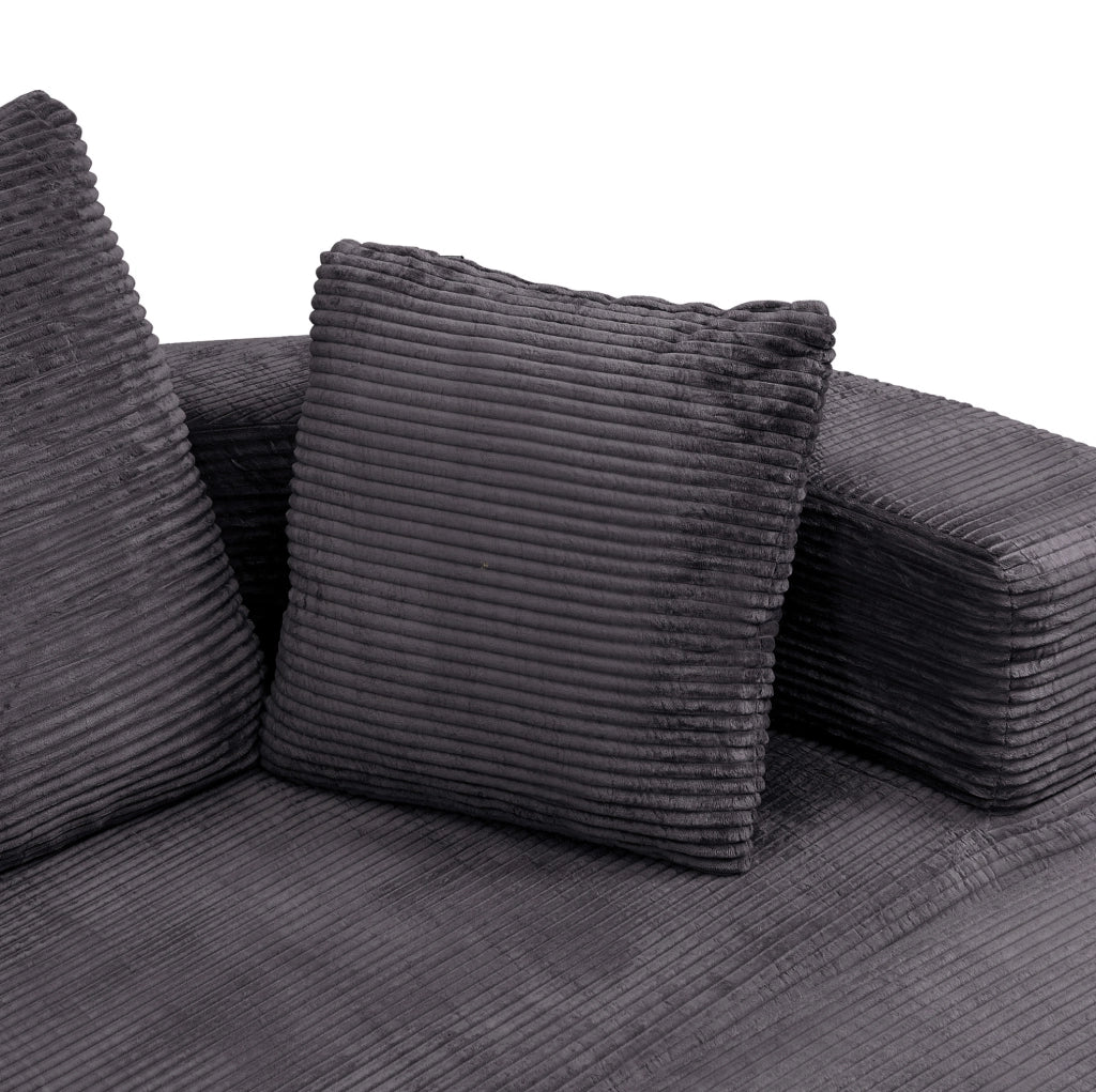 Divano letto pieghevole multifunzione 173 x 176 cm in cordino nero, con 3 cuscini