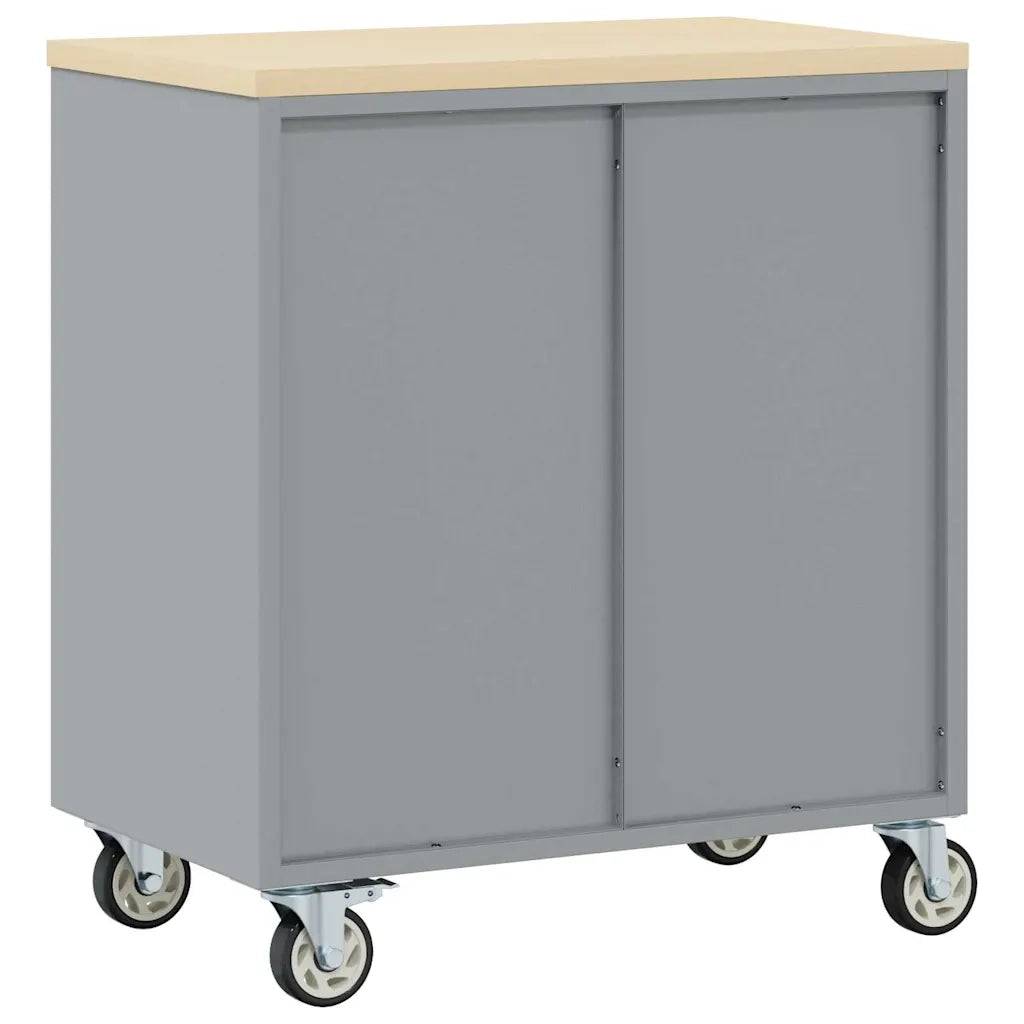 Banco da lavoro con lo scaffale Nero e Grigio 75 x 45 x 85 cm CFW6927543