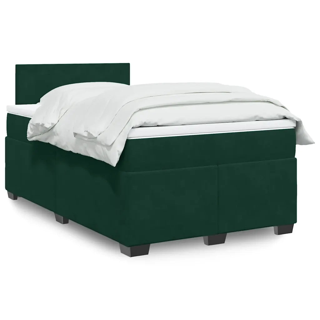 Giroletto a Molle con Materasso Verde Scuro 120x190 cm Velluto 3286255