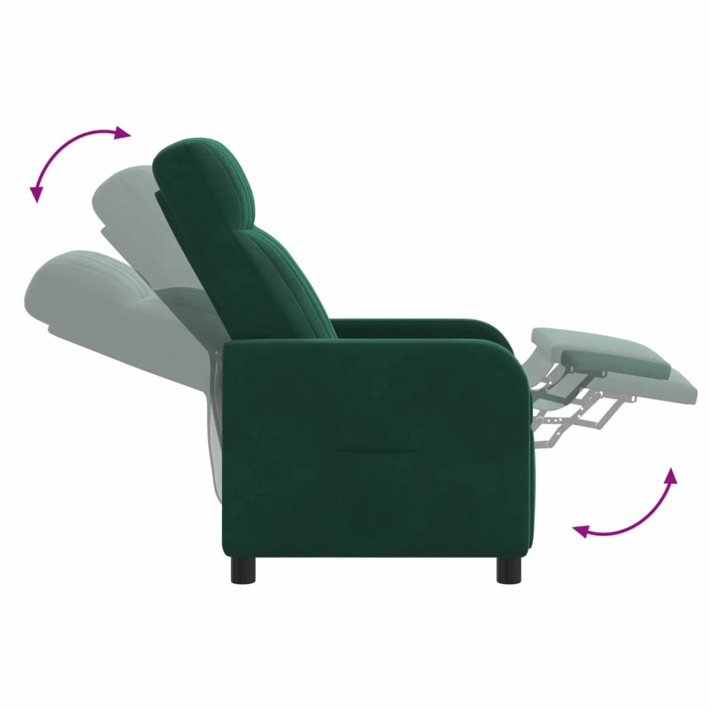 Divano Sedia-Poltrona Massaggiante Verde Scuro Velluto (V)