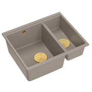 Lavello In Granito Logan 150 Beige Tappo rame spazzolato