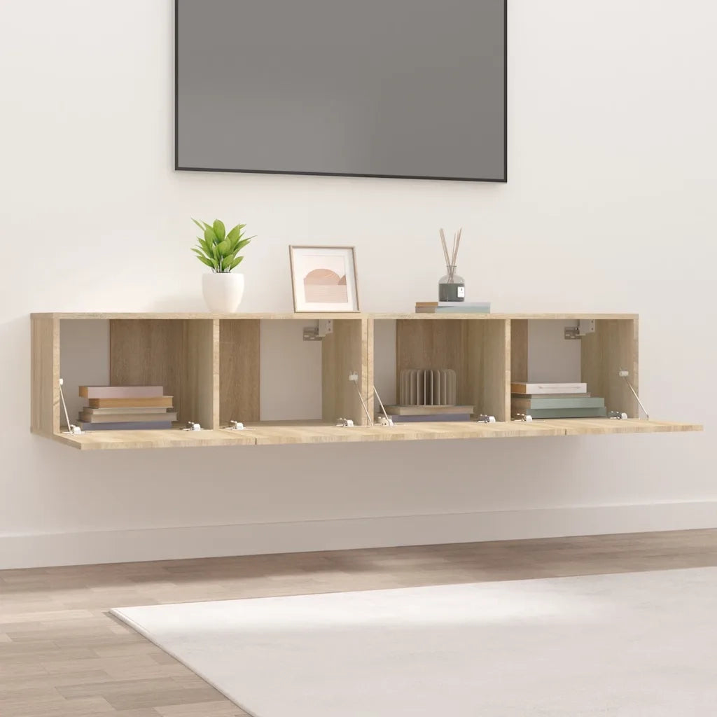 Mobili TV 2 pz-Credenza TV-Console TV Rovere Sonoma 80x30x30 cm in Legno Multistrato