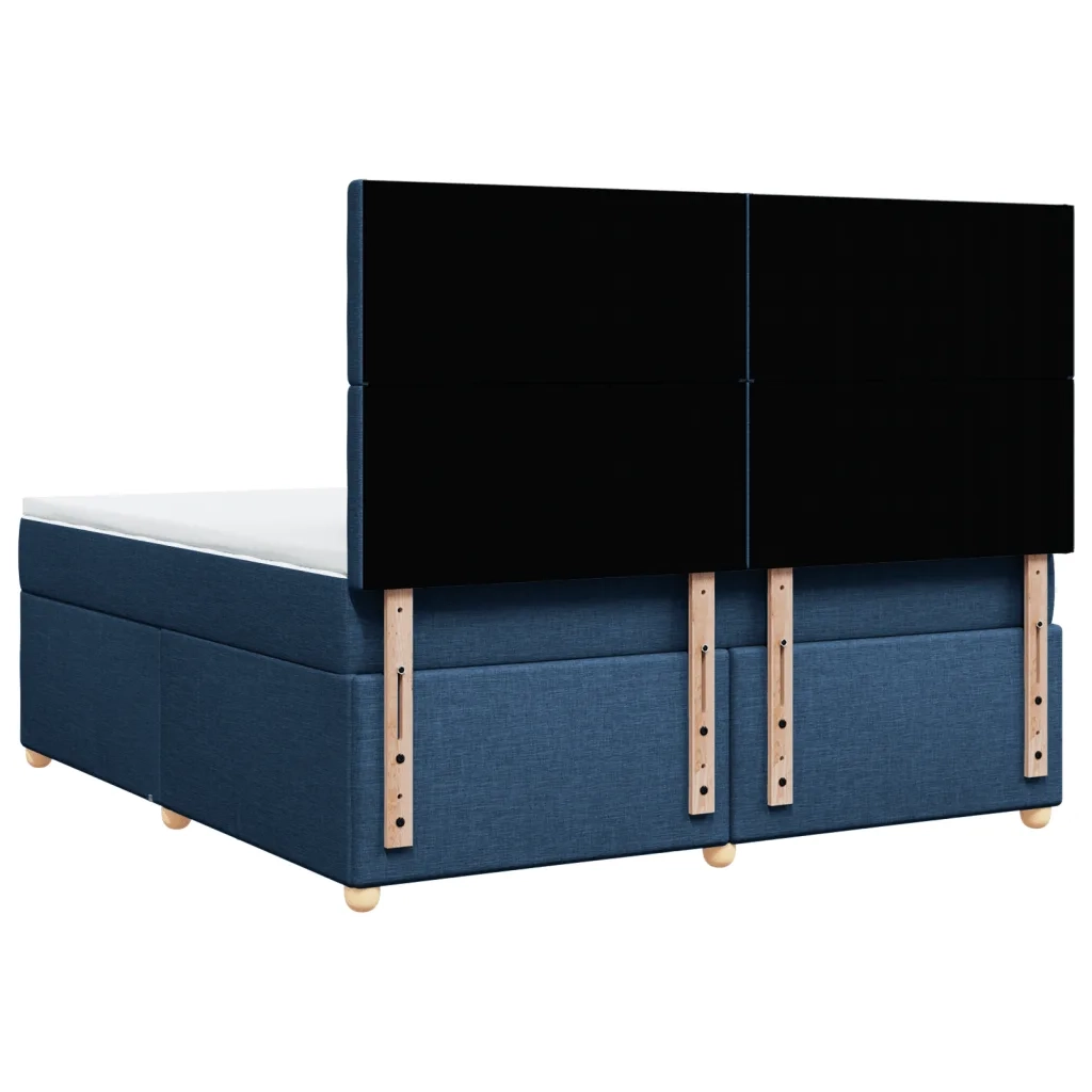Giroletto a Molle con Materasso Blu 180x200 cm in Tessuto