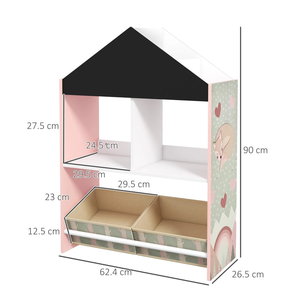 Libreria Portagiochi per Bambini con Ripiani e Cassetti ¨C Minimal ¨C Rosa