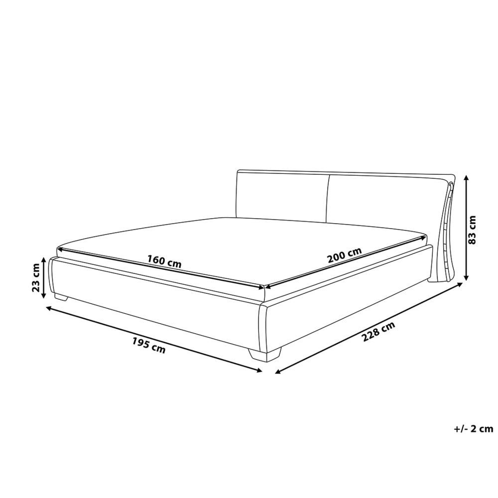 Letto 160 x 200 cm Tessuto a doghe in tessuto grigio contemporaneo