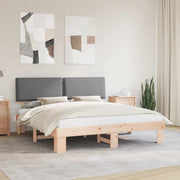 Letto con Testiera Rivestita Grigio chiaro 180 x 200 cm
