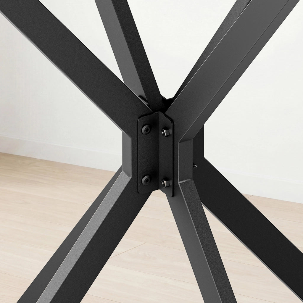 Tavolo da pranzo rotondo per 2 persone con gambe a X regolabili in acciaio marrone e nero diametro 80 cm