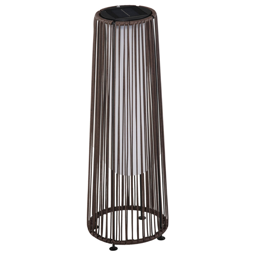 Lampada solare da giardino 21,5x21,5x61 cm in acciaio marrone automatica