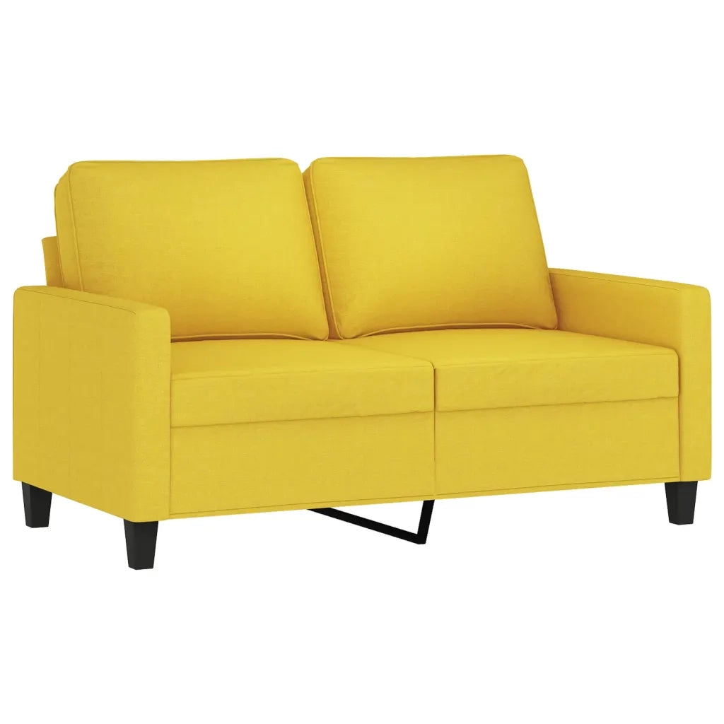 Set di Divani 2 pz con Cuscini Giallo Chiaro in Tessuto 3201465