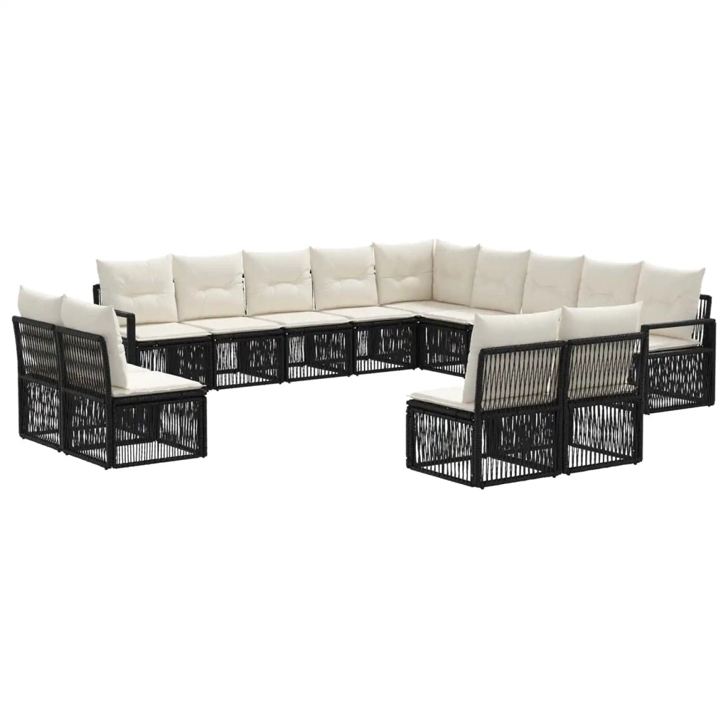Set Divano da Giardino 13 pz Nero polyrattan 3435874