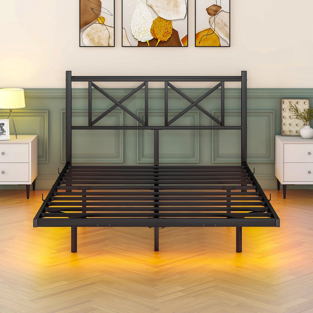 letto a baldacchino in metallo nero 140 x 200 cm