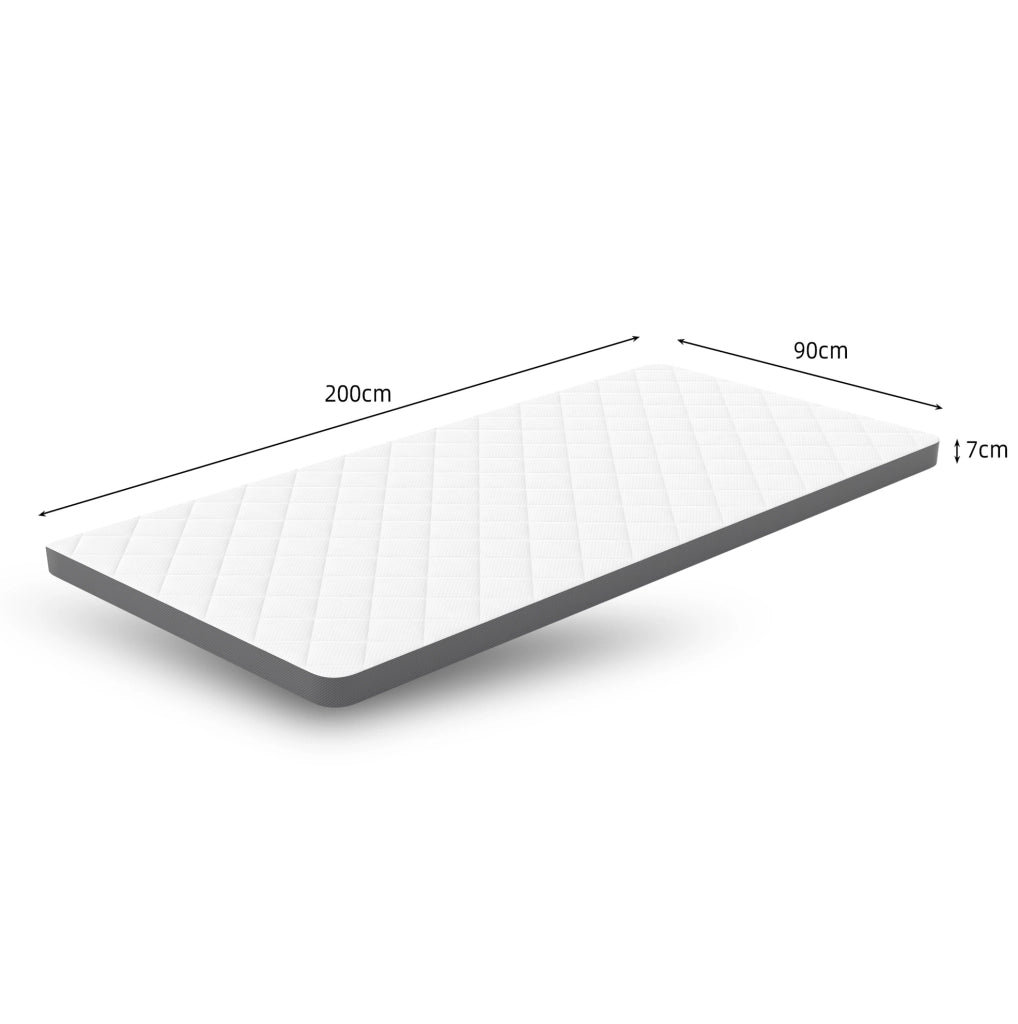 Materasso H3 a media compattezza in schiuma a 7 zone, altezza 7 cm, 90x200 cm, certificato Oeko-Tex