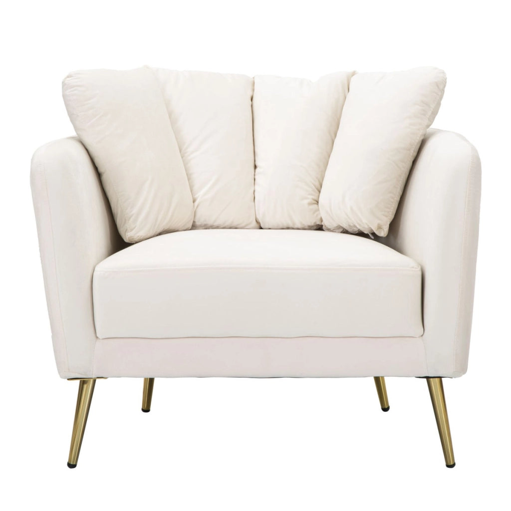 Poltrona VKH324, Beige, Legno, 88x77x74 cm