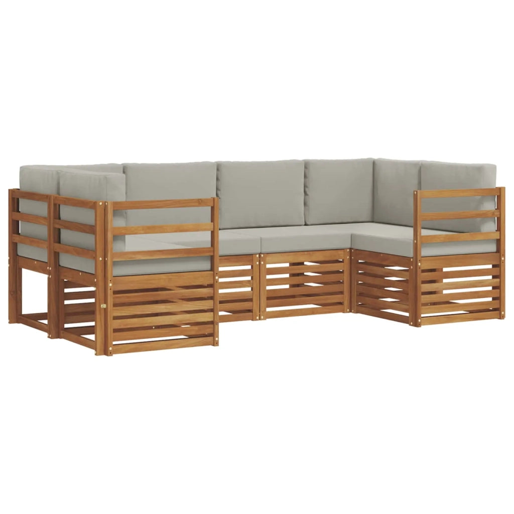 Set divano sezionale con cuscino 6 pcs Grigio Naturale e Chiaro 3375351