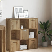 Libreria-Scaffale per Libri-Mobile di Stoccaggio Rovere Artigianale 90x28x90 cm in Legno Multistrato