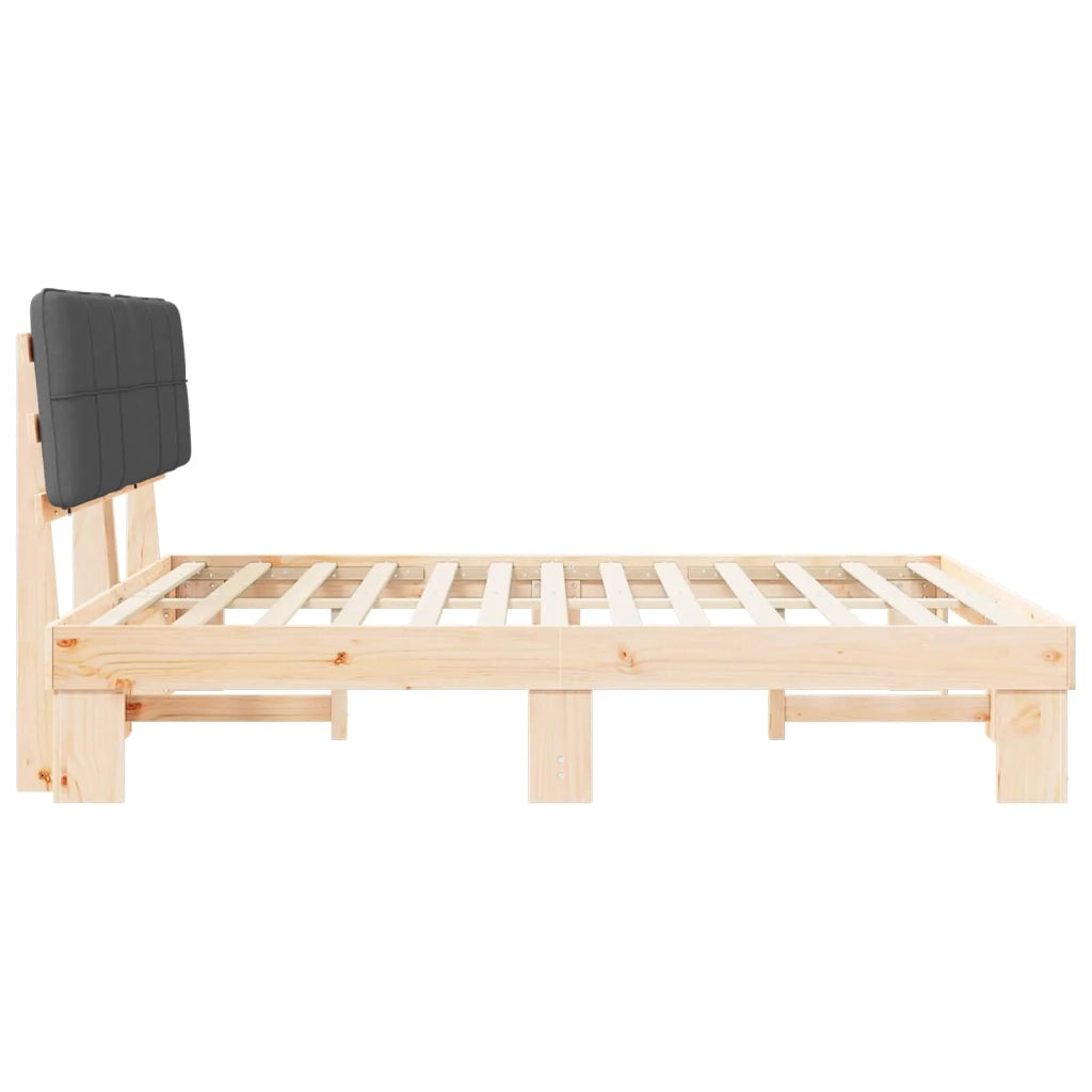 Letto con Testiera Rivestita-Struttura Letto con Testiera Grigio scuro 180 x 200 cm 847444