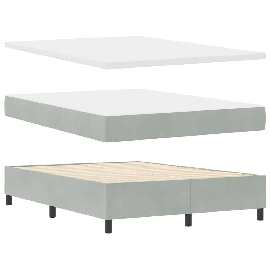 Letto a molle con materasso Grigio chiaro 140 x 200 cm Velluto 3342062