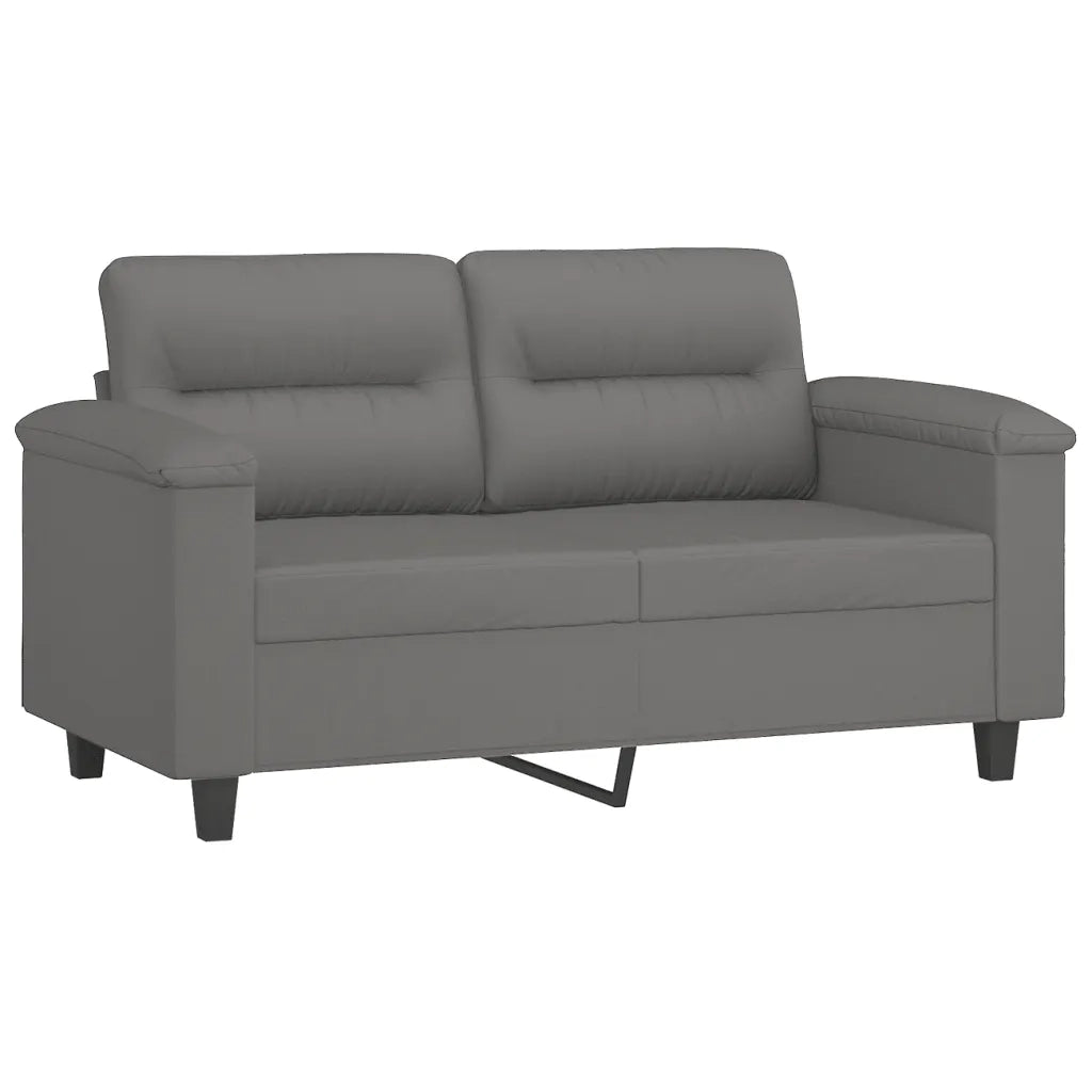 Set Divani 4 pz con Cuscini Grigio Scuro in Tessuto Microfibra 3202310
