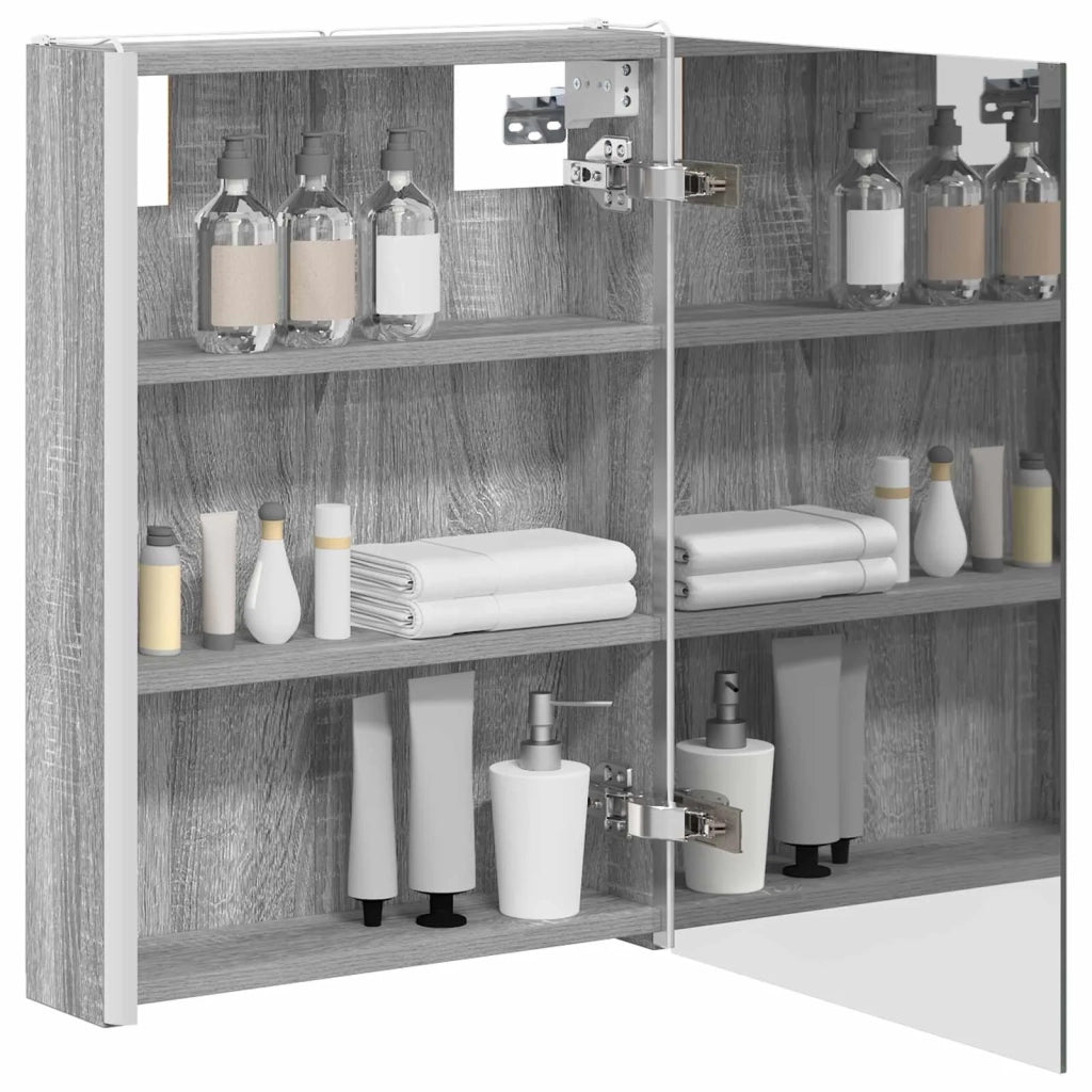 Mobiletto per specchio da bagno Grigio Sonoma 889228