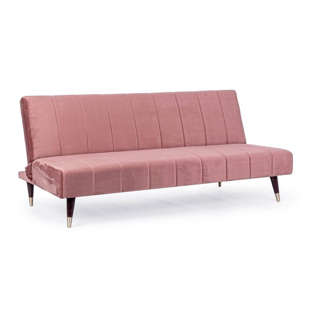 Divano Letto 3 Posti in Velluto con Gambe in Legno - ADELAIDE