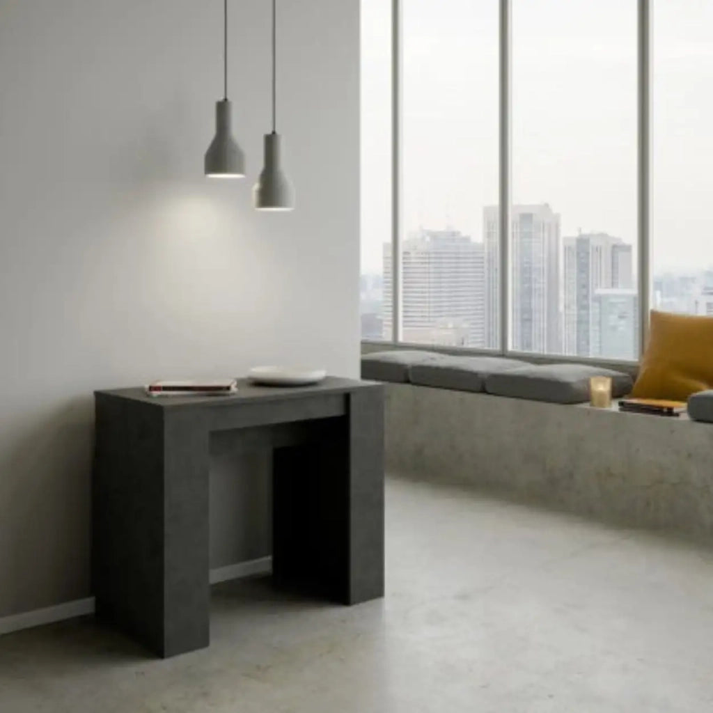 Consolle allungabile 90x48/308 cm Basic antracite spatolato