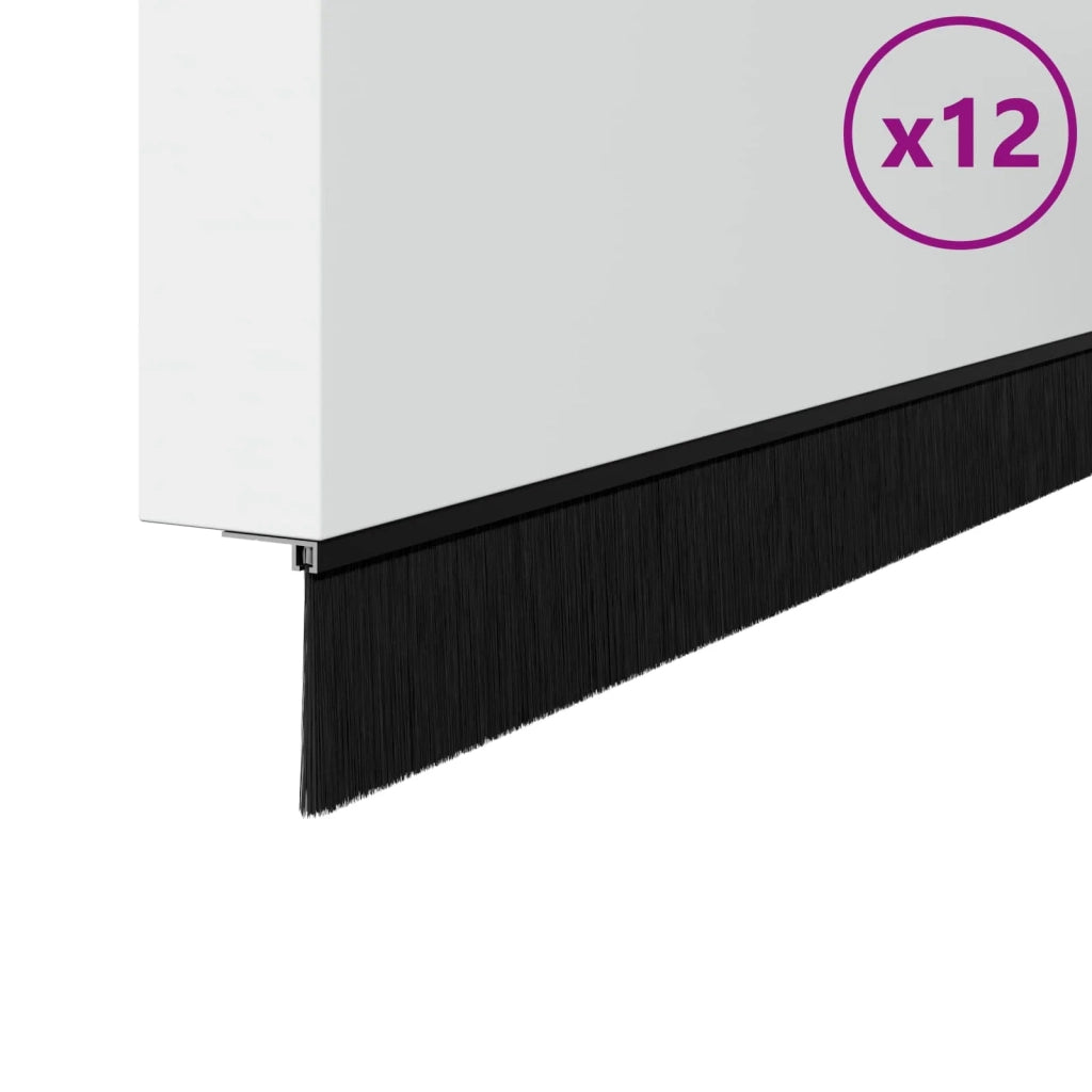 Spazzole per porte autoadesive 12 pz Nero 100 cm CFW9720461