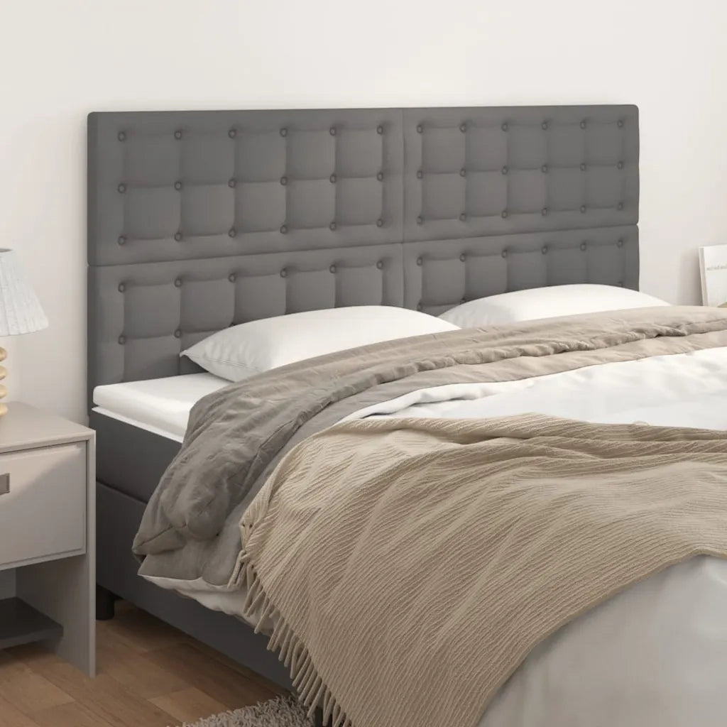 Testiera-Testata Decorativa Grigio 180x5x118/128 cm in Similpelle 755440