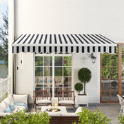 Tenda da sole a cassonetto manuale con manovella da 1.5 m telaio in alluminio bianca per finestre porte e terrazze