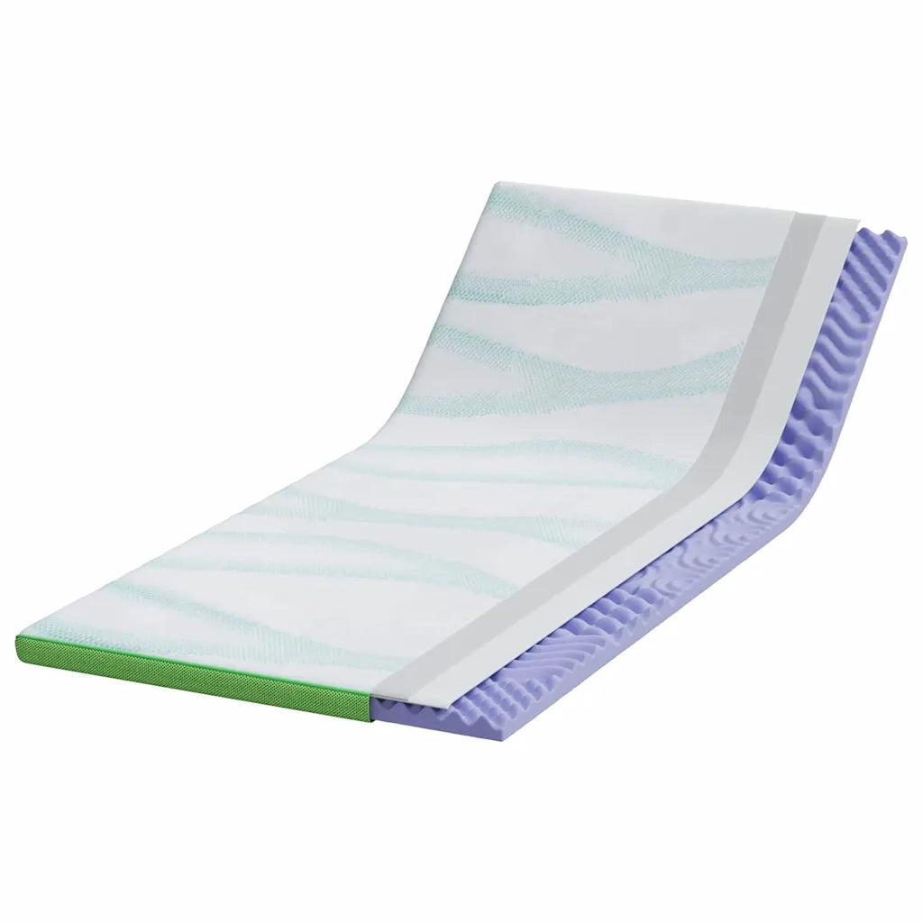 Topper per materasso Bianco e Verde 90 x 190 cm 4106167