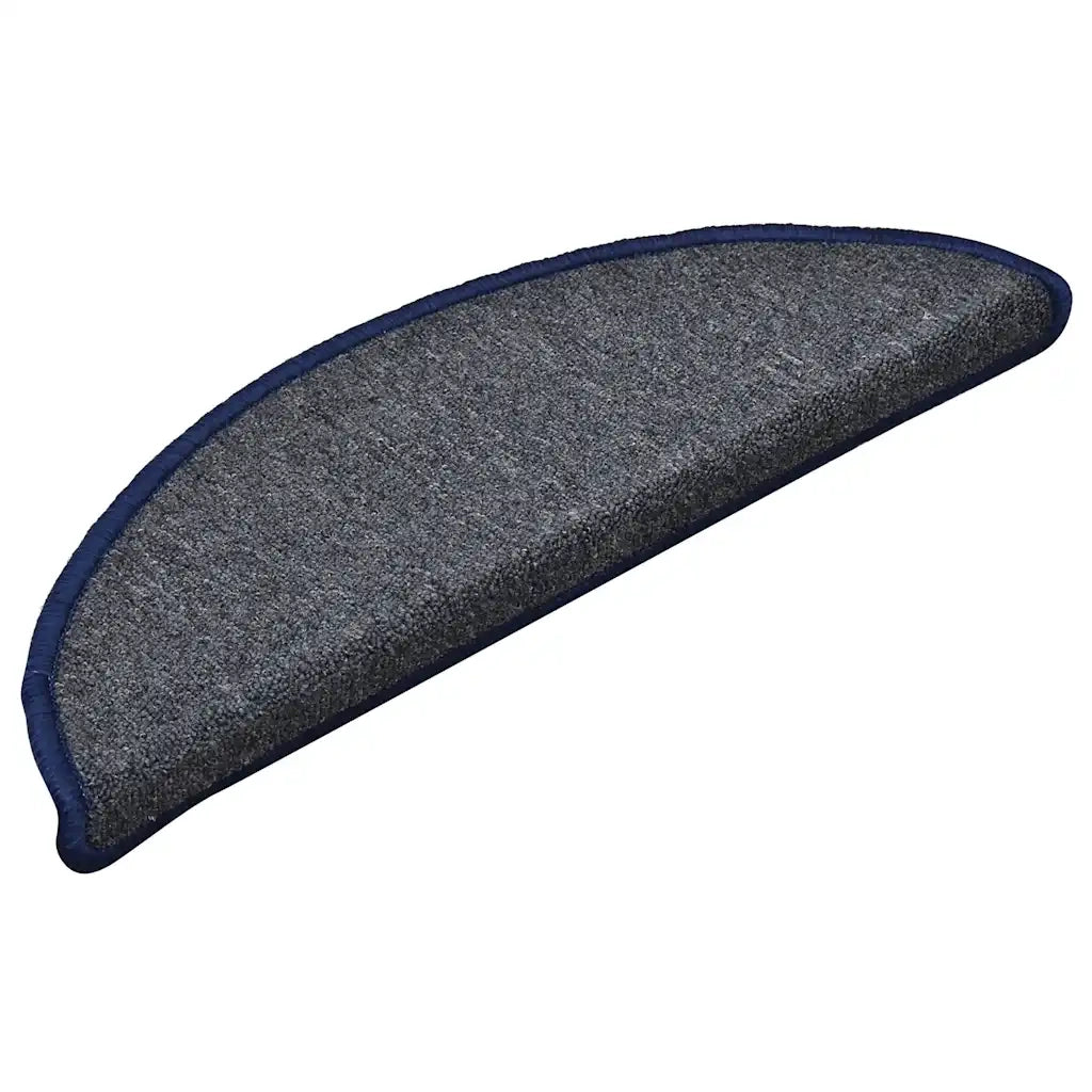 Tappetini per scale 30 pz 56x17x3 cm Grigio scuro e blu semicircolari 3365743