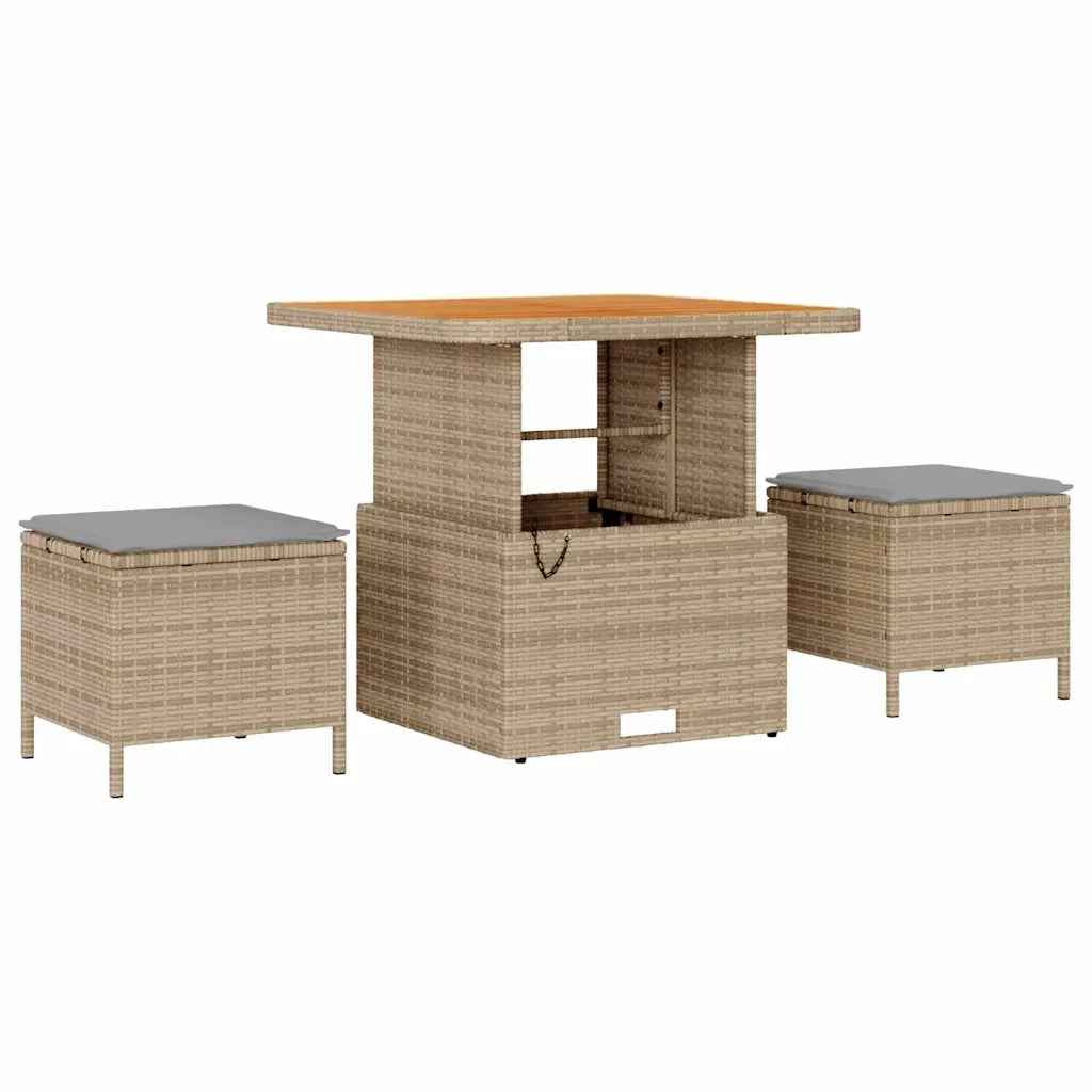 Set Divano da Giardino con cuscino 11 pcs Beige polyrattan 3362107