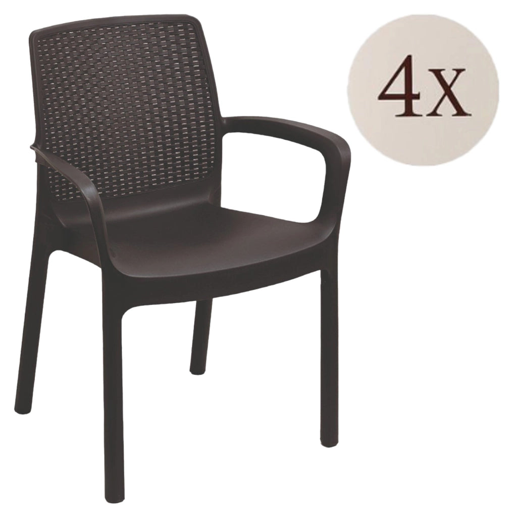 Anacleton, Sedia da Esterno 4 Sedie Made in Italy, Grigio Antracite