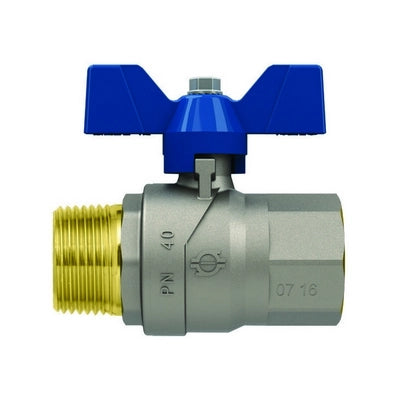 VALVOLA A SFERA P.T. CON FARFALLA EVOLUTION MASCHIO-FEMMINA- 1  F-BRICO- FAIDF- pezzi 1
