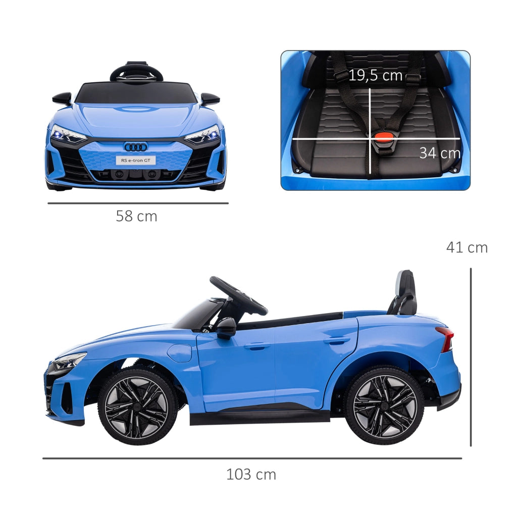 Coche elettrico per bambini 3+ anni Audi RS e-tron GT ¨C zephmum ¨C 103x58x41 cm blu
