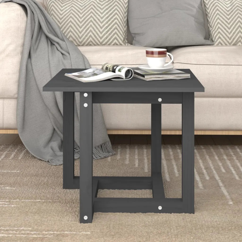 Tavolino da salotto | Tavolino da caff¨¨ | Tavolino da Soggiorno Grigio 50x50x45 cm Legno Massello di Pino