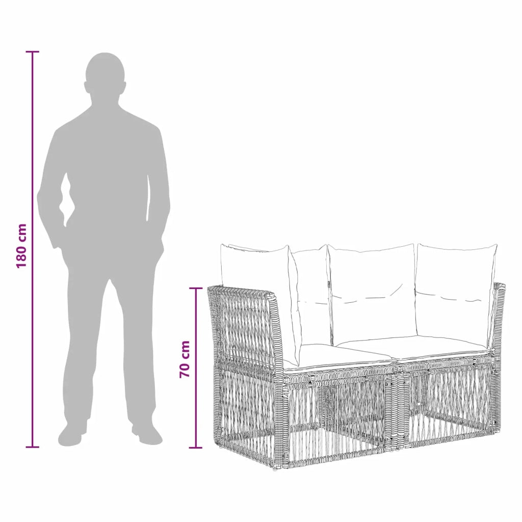 Set Divano da Giardino 11 pz Grigio polyrattan 3434393