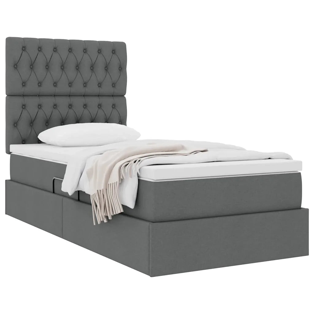 Letto con contenitore e materasso Grigio scuro 100 x 200 cm 3371824