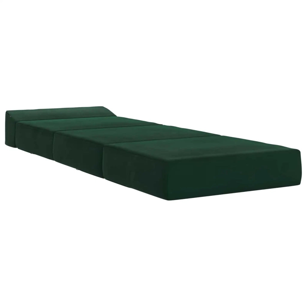 Divano Letto Pieghevole Verde Scuro 200 x 70 x 15 cm Velluto 900009