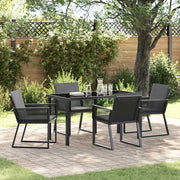 Set da Pranzo per Giardino 5 pz Nero 3379319