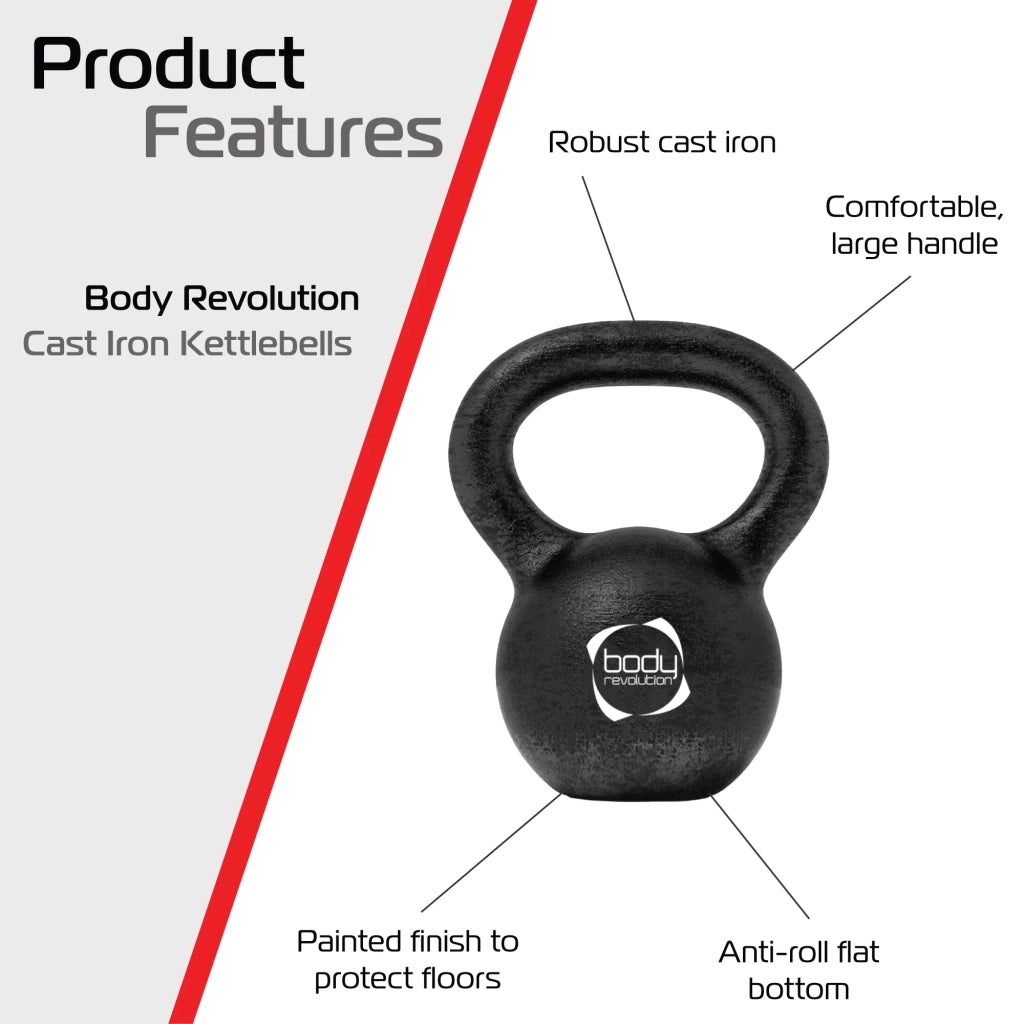 Kettlebell 2 kg ghisa con maniglia ampia e base stabile