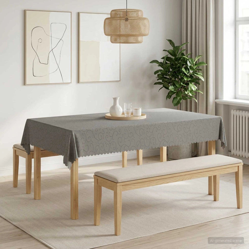 Tovaglia da Tavolo Rettangolare Grigio Chiaro 110 x 180 cm 42040080