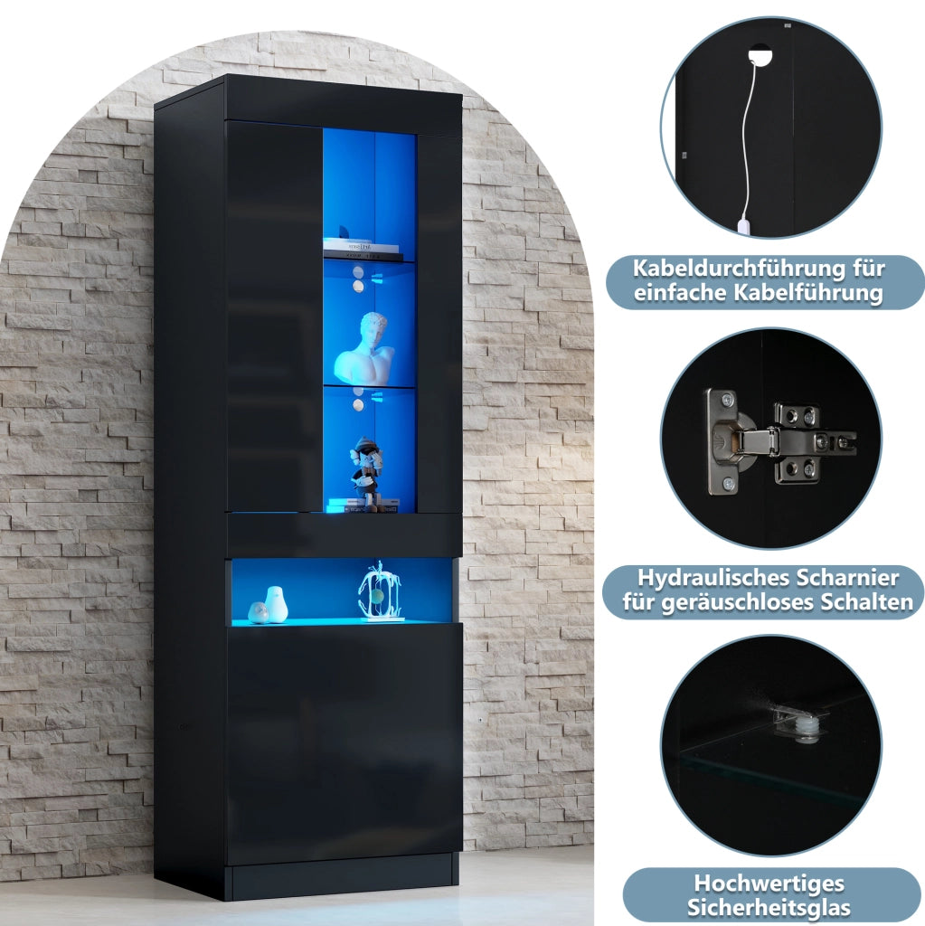 Vetrina moderna con LED e ampio spazio contenitivo