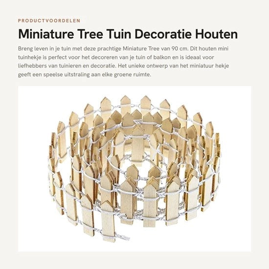 Hek per giardino in legno da 90 cm - Mini giardino decorativo - Hek per giardino in legno - Giardino di miniatura - Decorazione per giardino - Hanno - Mini giardino - Piantina in miniatura decorativa