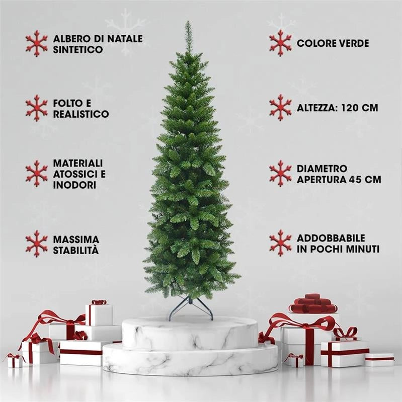 MAURY'S ALBERO DI NATALE EXTRA SLIM 120 CM VERDE