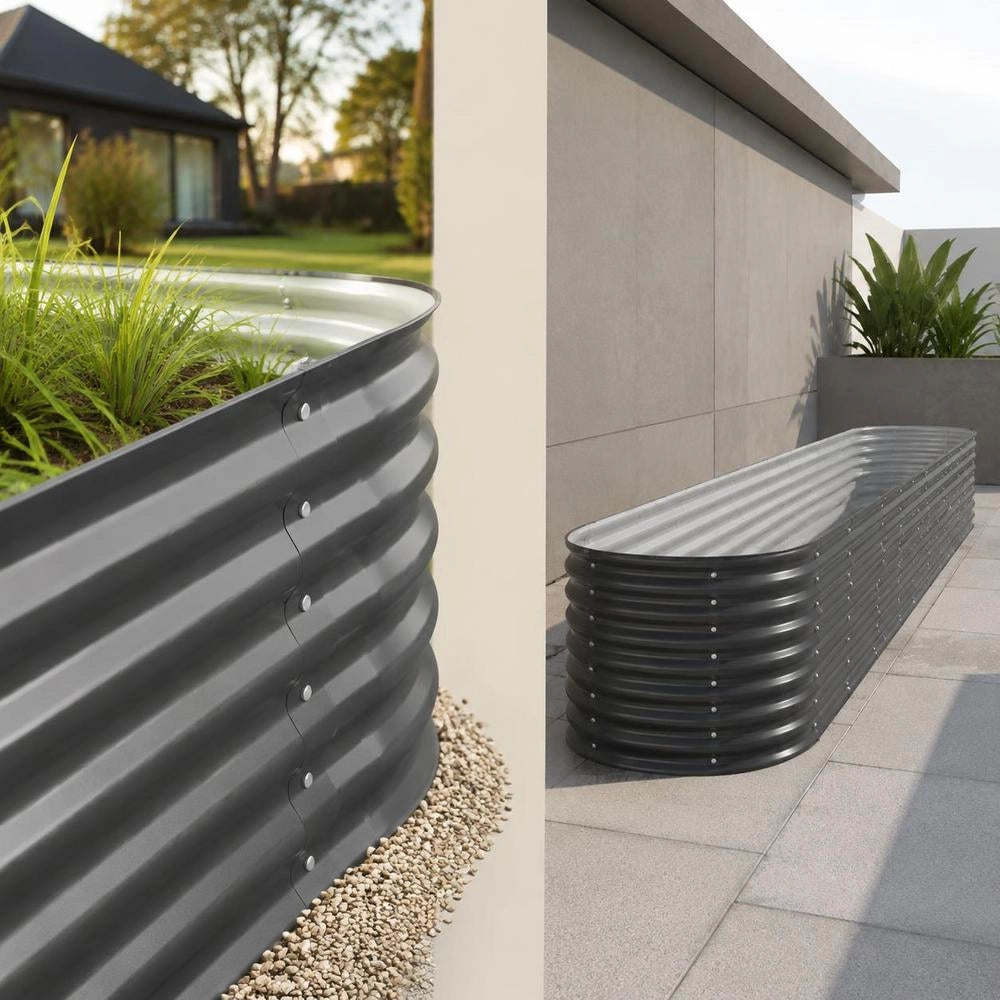 Raised Bed Galvanized Steel 332x40x36 Cm Anthracite