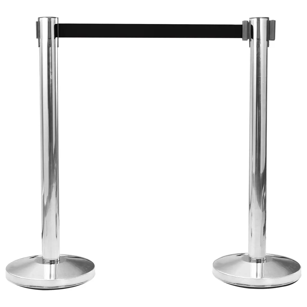 Barriera a Nastro Retrattile 200 cm Nero 51162