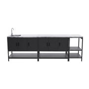 Modulo cucina da esterno in acciaio inossidabile, 3 moduli, nero
