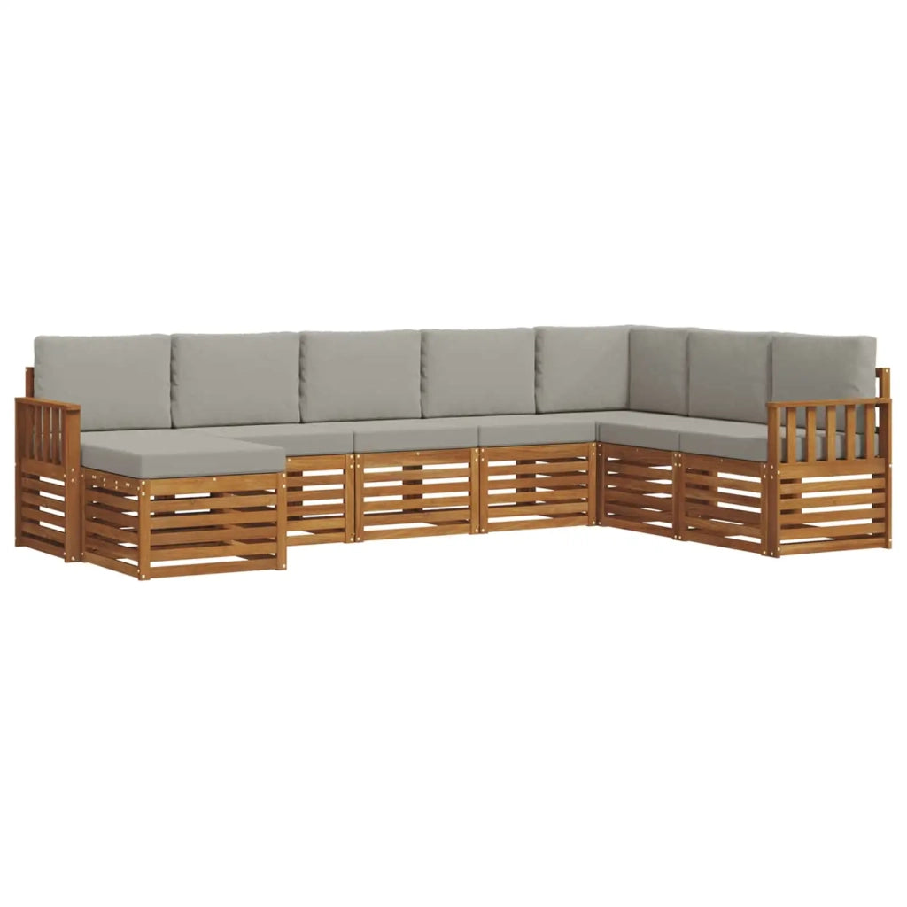 Set divano sezionale con cuscino 8 pcs Grigio Naturale e Chiaro 3375281