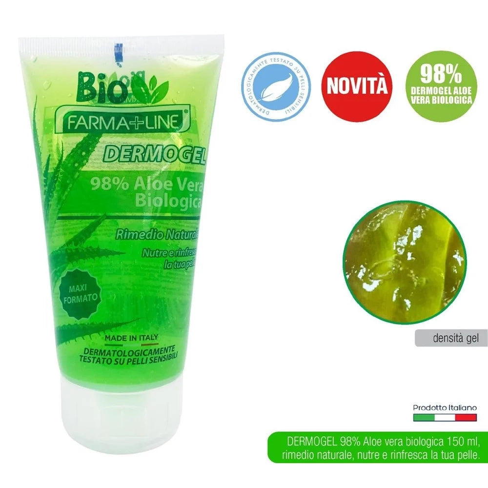 Trade Shop - Dermogel Idratante Lenitivo Nutre Rinfresca Pelle Con Aloe Vera Biologica 150ml Geo5231a -